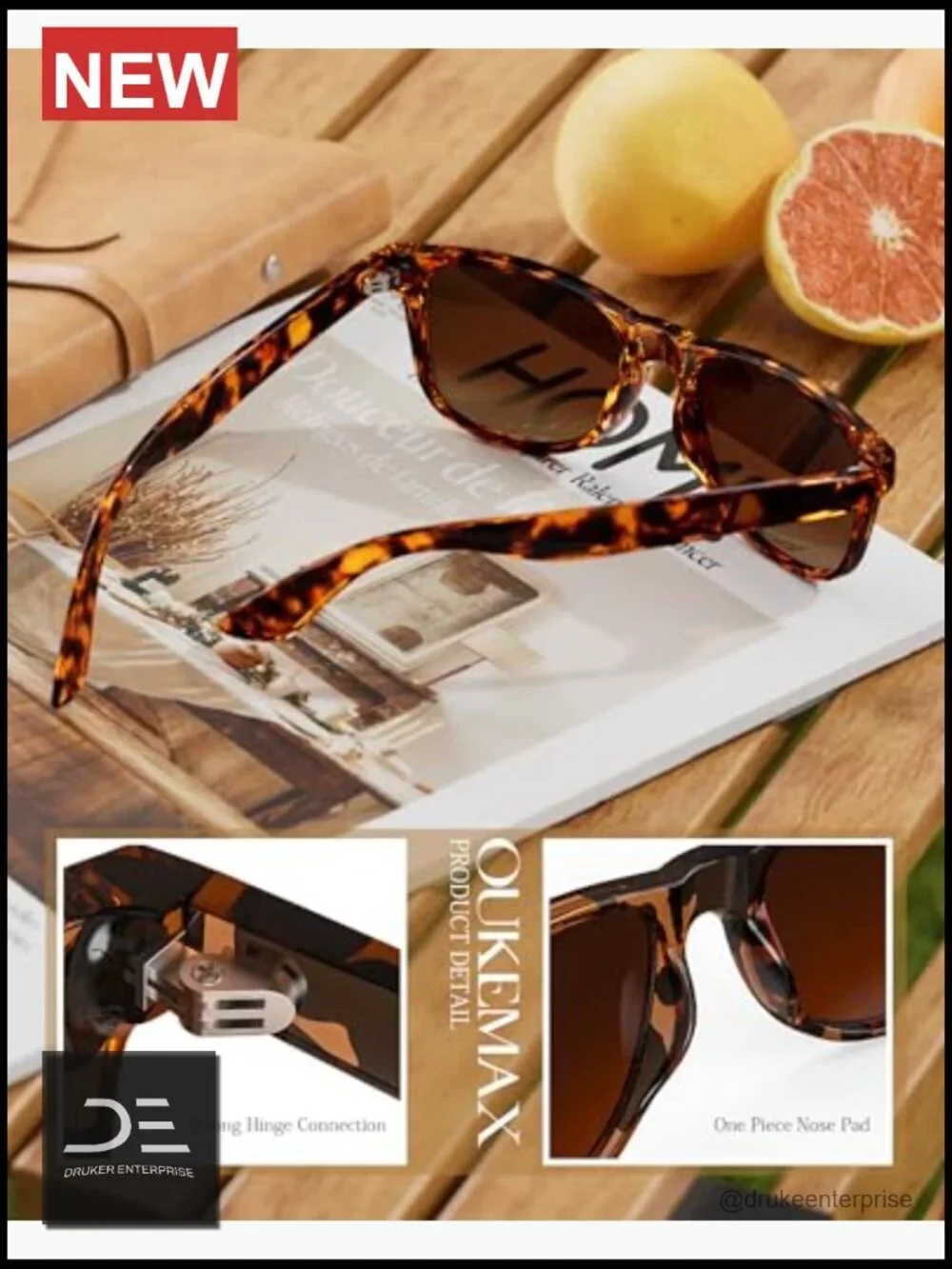 Polarized Square Sunglasses UV400 Protection Classic Full Frame